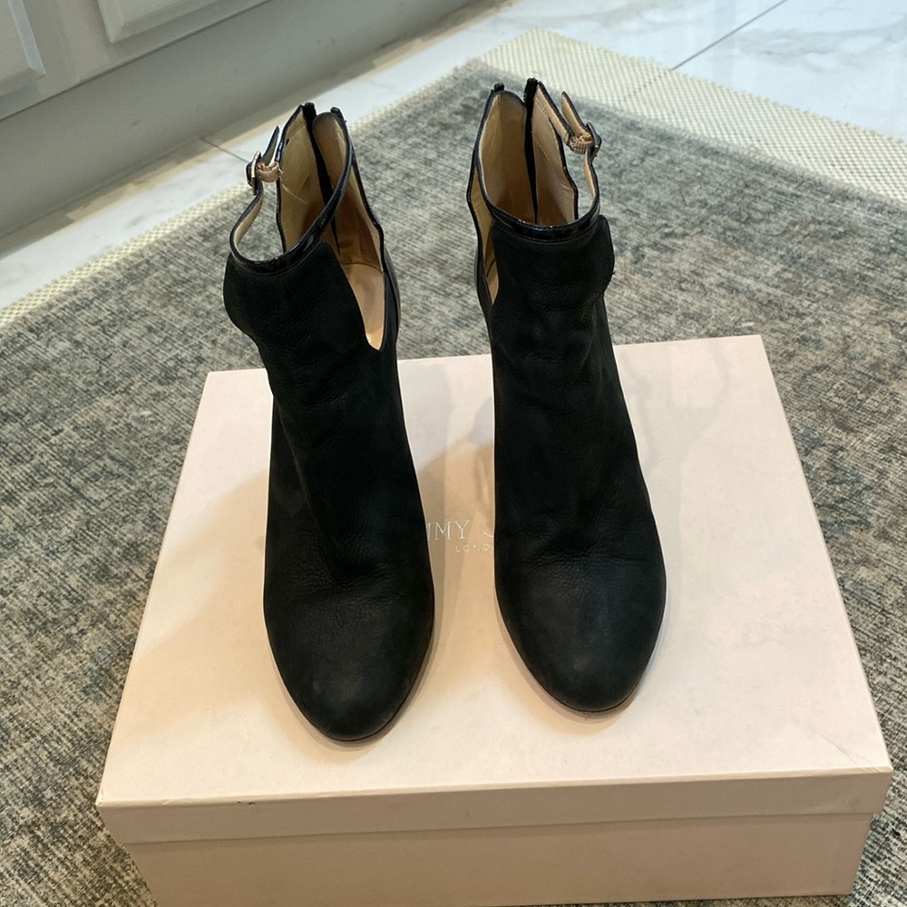 Jimmy Choo suede black cutout booties